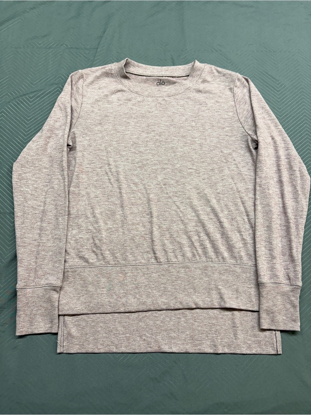 ALO Yoga Women’s Heathered Light Pink Crewneck Sweatshirt Size XS